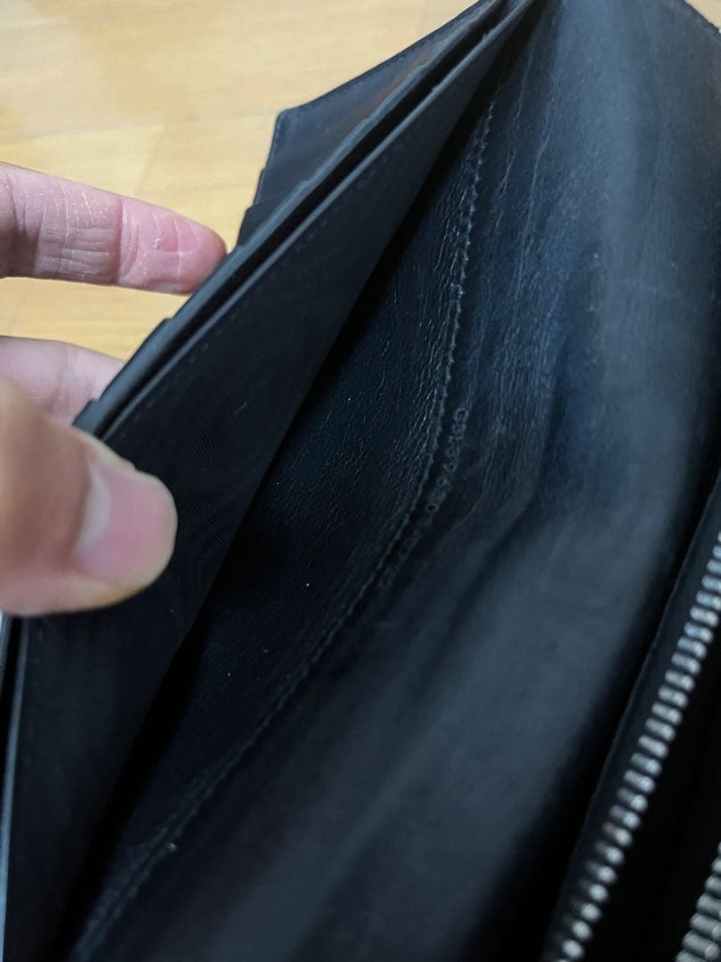 SAINT LAURENT ブラック 長財布　クロコダイル