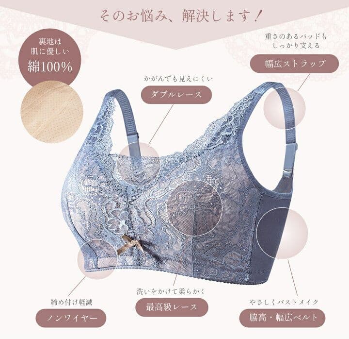 ナノなの。　乳ガン切除用ブラジャー2点セットシリコンパット2点セット