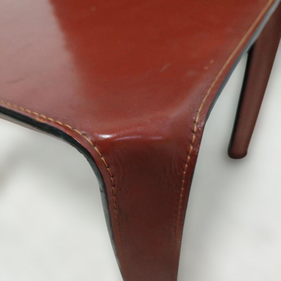 【引き取り歓迎】赤茶 レザーチェア アームレス モダン 家具 椅子