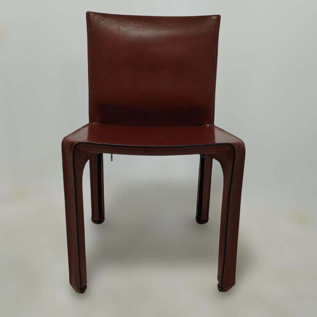 【引き取り歓迎】赤茶 レザーチェア アームレス モダン 家具 椅子
