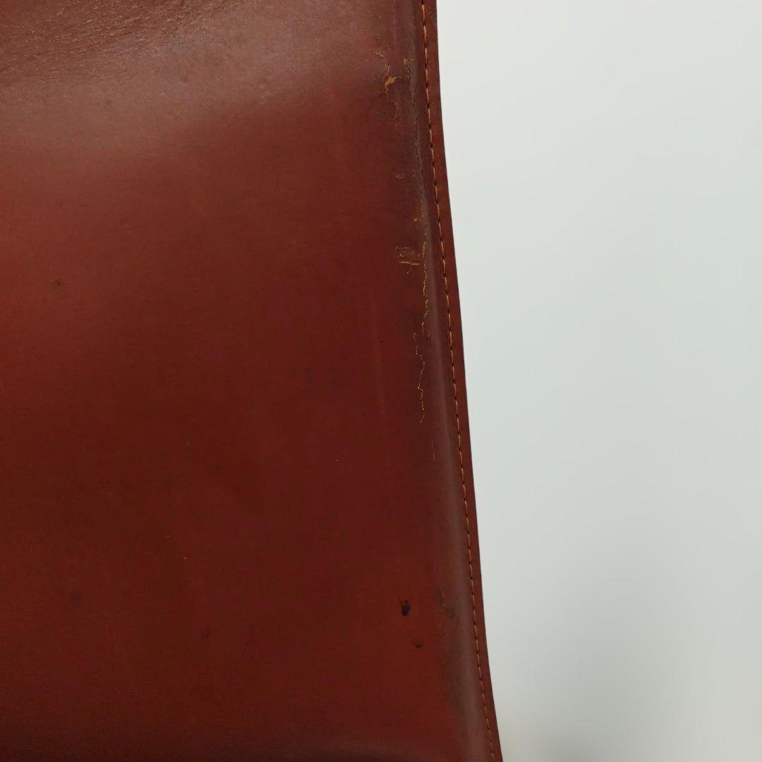 【引き取り歓迎】赤茶 レザーチェア アームレス モダン 家具 椅子