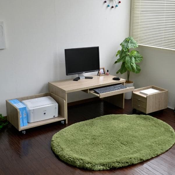 《新品送料無料》ロータイプデスク3点セット 90cm幅 デスク+ラック+チェスト