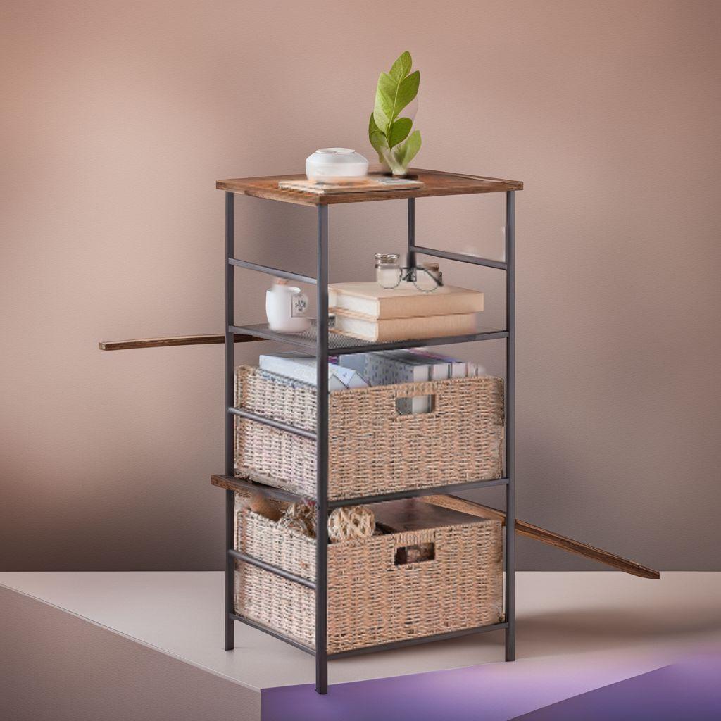スタイリッシュで機能的 ラック 棚 使い勝手の4段収納