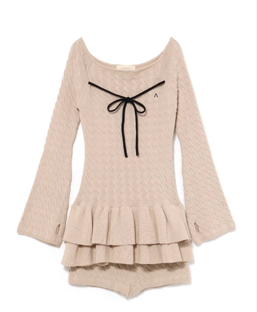 新品⭐︎andmary Milky frill mini dress beige