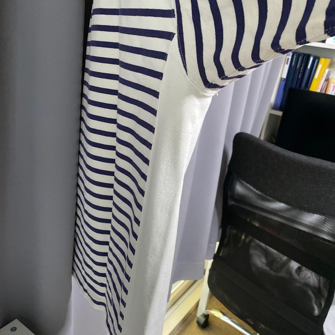 新品　REMI RELIEF ストライプ長袖カットソー XL 紫ボーダー