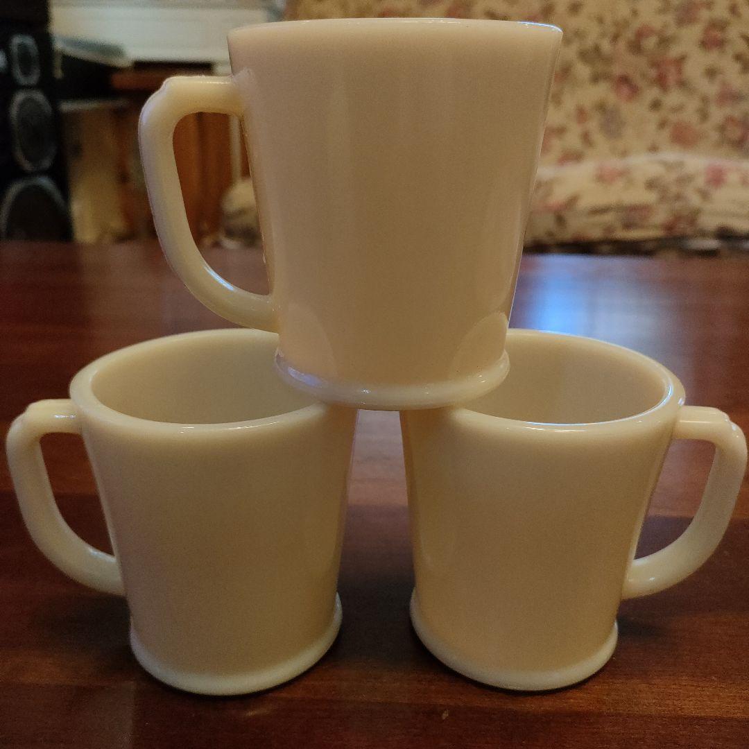 fire king アイボリーワナビーマグ　3個セット