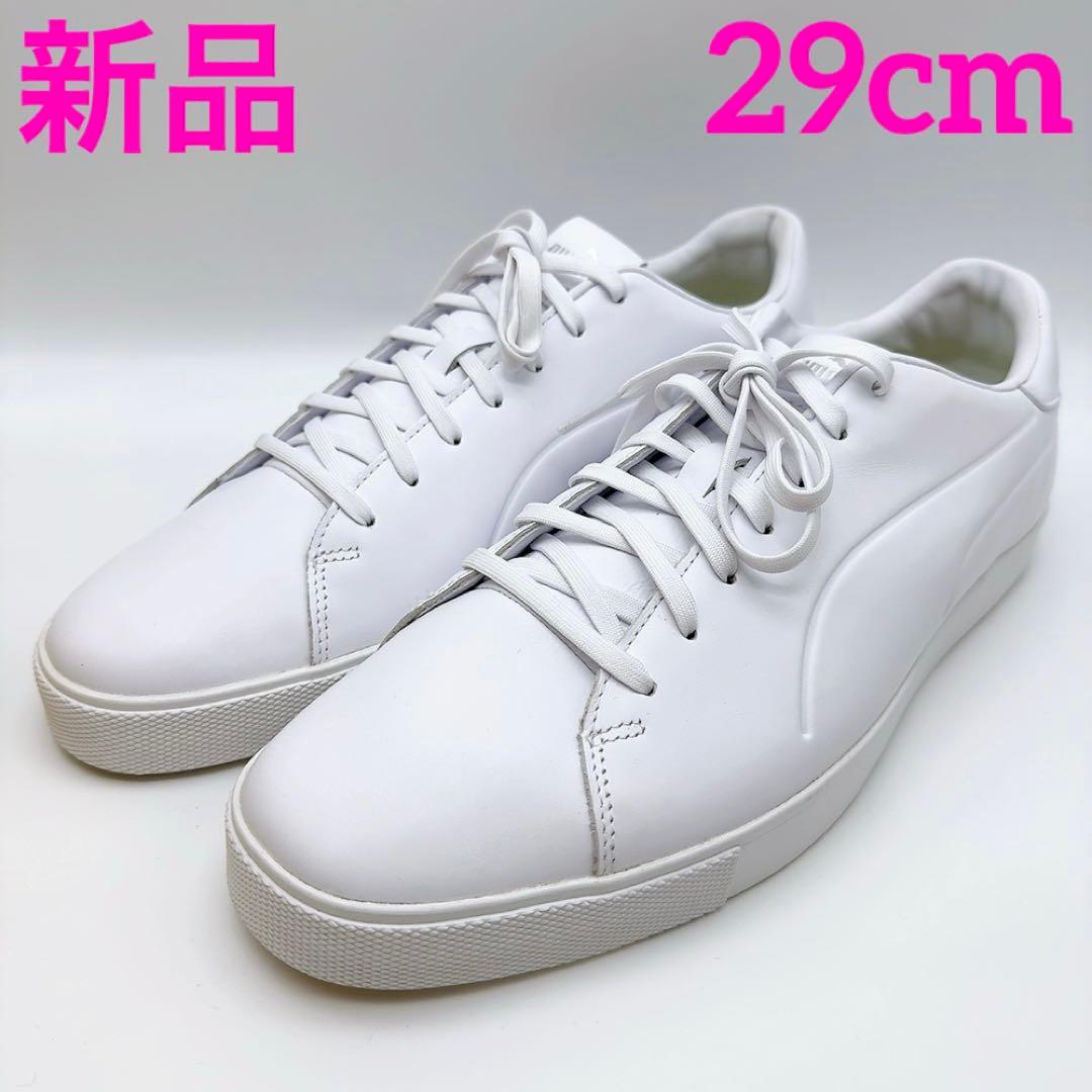 プーマ ゴルフシューズ 白 29cm 新品 防水レザー スパイクレス本革PUMA