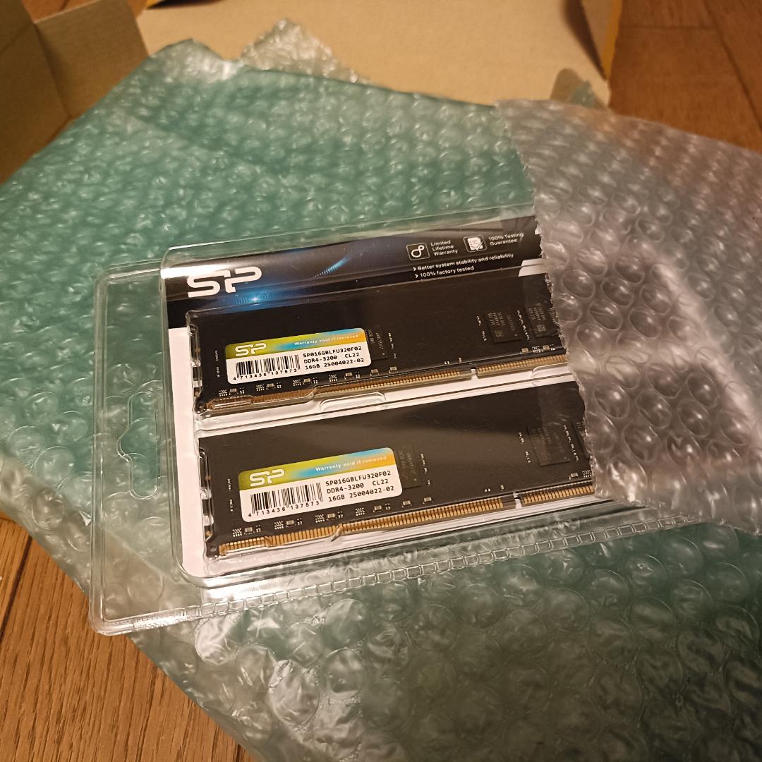 値下【中古品】シリコンパワー メモリ DDR4 3200MHz 16GBx2枚