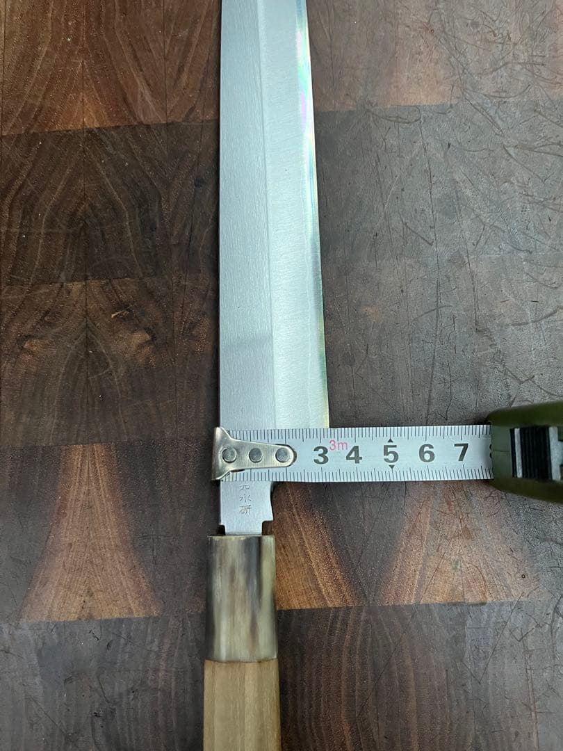 堺打ち刃物　青鋼　紋　鍛錬　柳刃　刺身　尺　300mm 包丁　和包丁　刃紋