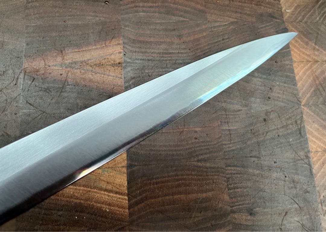 堺打ち刃物　青鋼　紋　鍛錬　柳刃　刺身　尺　300mm 包丁　和包丁　刃紋