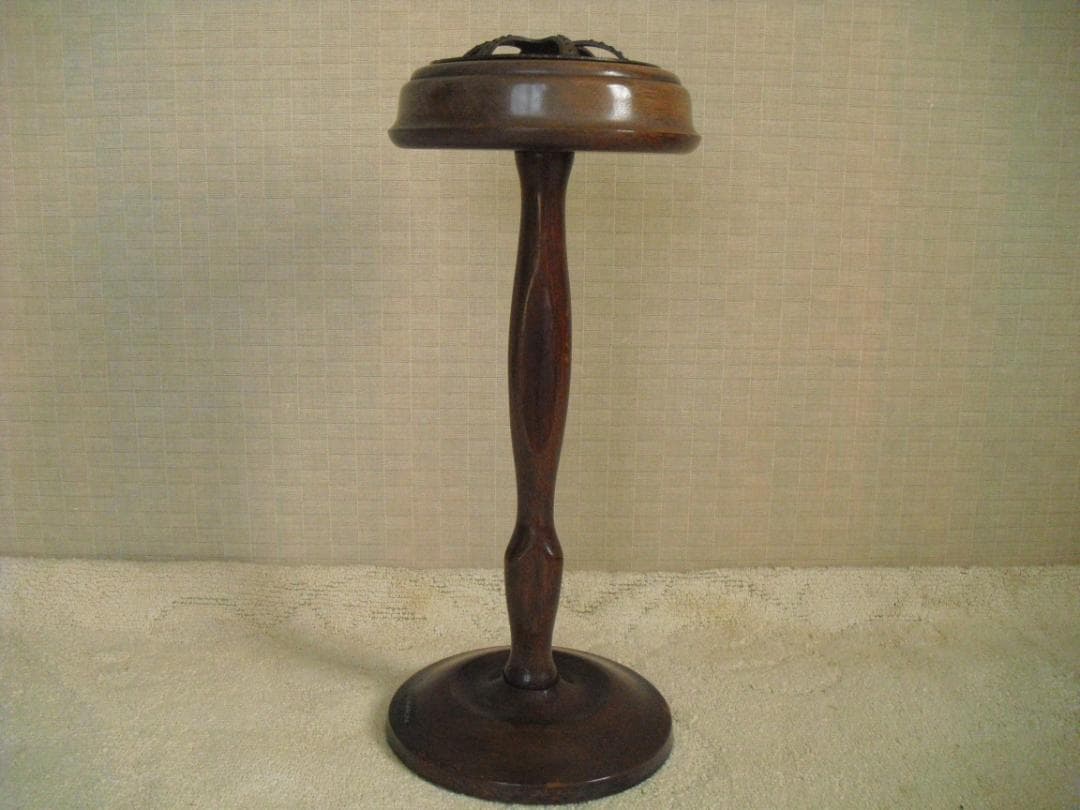 オールドマルニ☆木製 アッシュトレイスタンド 孔雀 灰皿☆小物入れ 花台にも