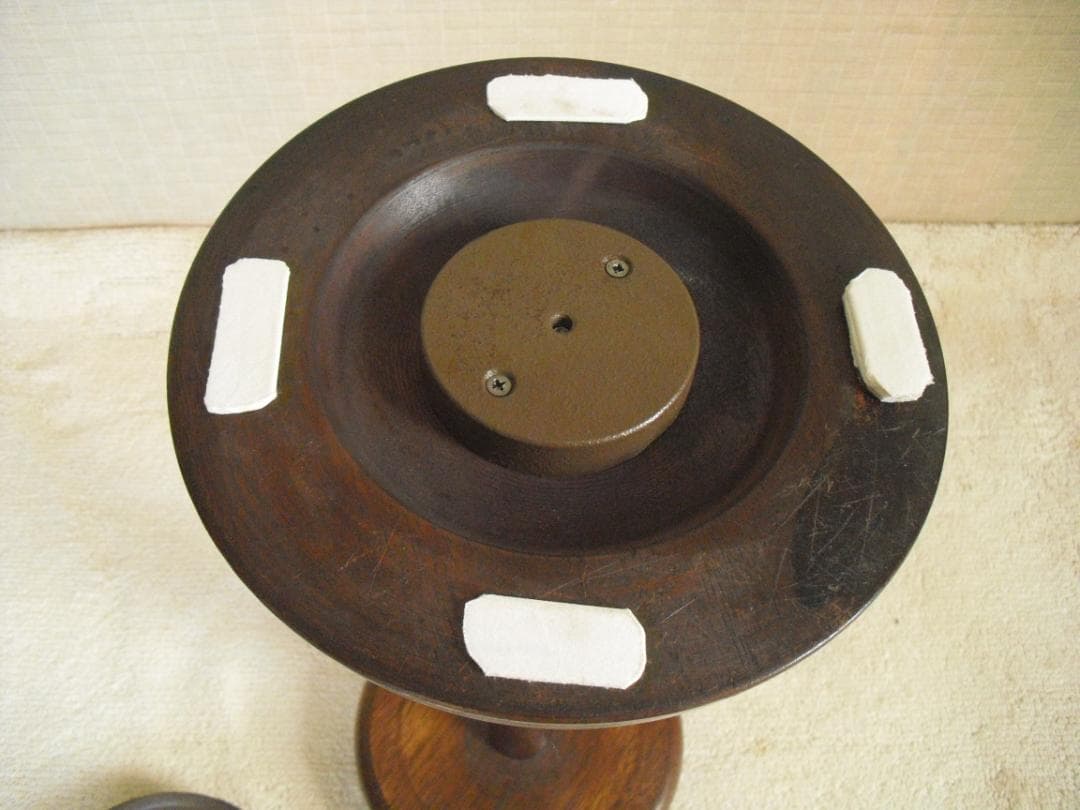 オールドマルニ☆木製 アッシュトレイスタンド 孔雀 灰皿☆小物入れ 花台にも