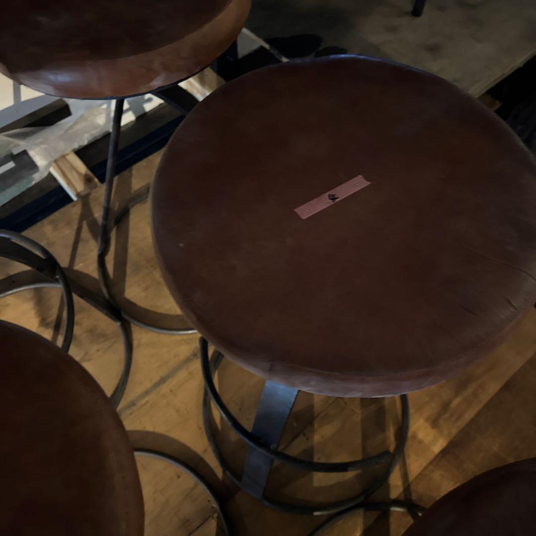 インド アイアン 水牛革 カウンターチェアー 1脚