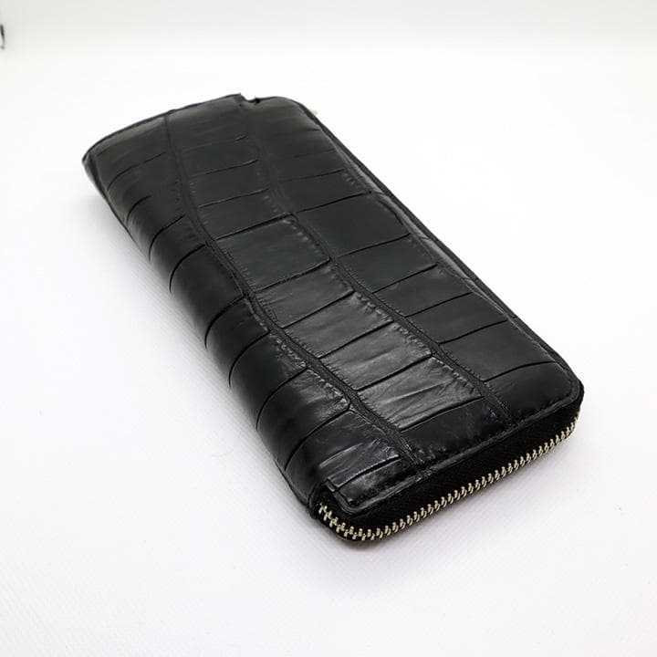 ２＆２　クロコダイル　L字ラウンドジップ長財布　ブラック