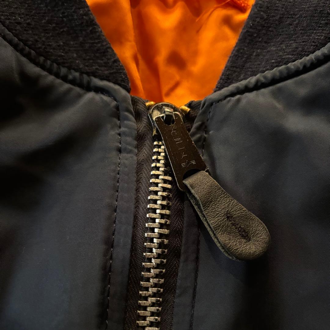 90s USA製 ALPHA MA-1 フライトジャケット ネイビー ボンバー