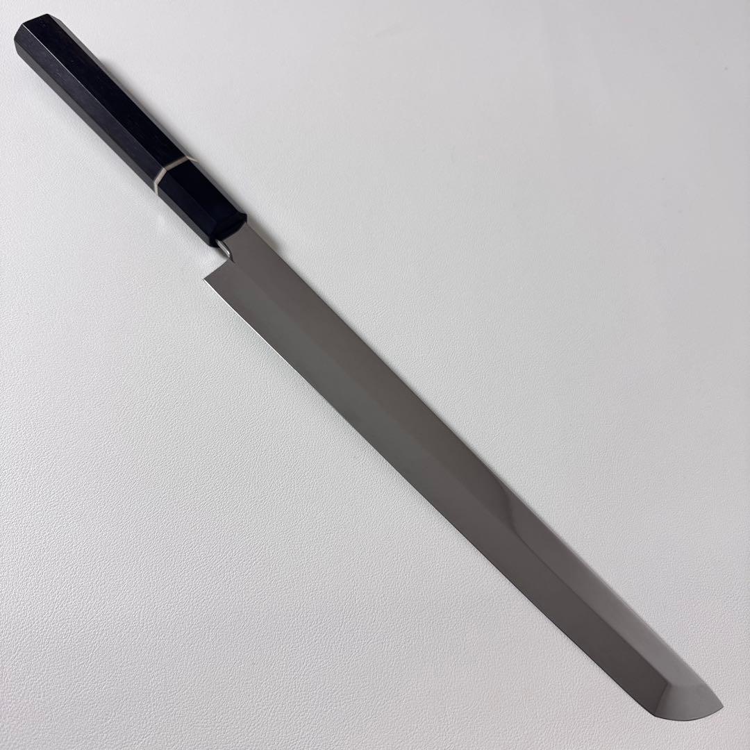 270mm先丸 柳刃包丁 鏡面　黒檀天然牛角八角柄 刺身包丁 全鋼　和包丁