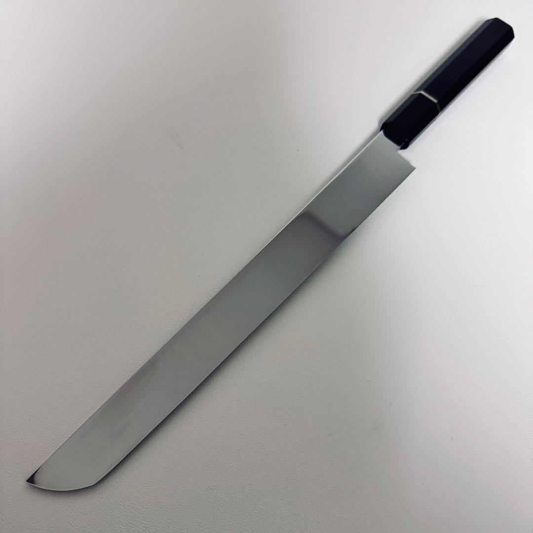 270mm先丸 柳刃包丁 鏡面　黒檀天然牛角八角柄 刺身包丁 全鋼　和包丁