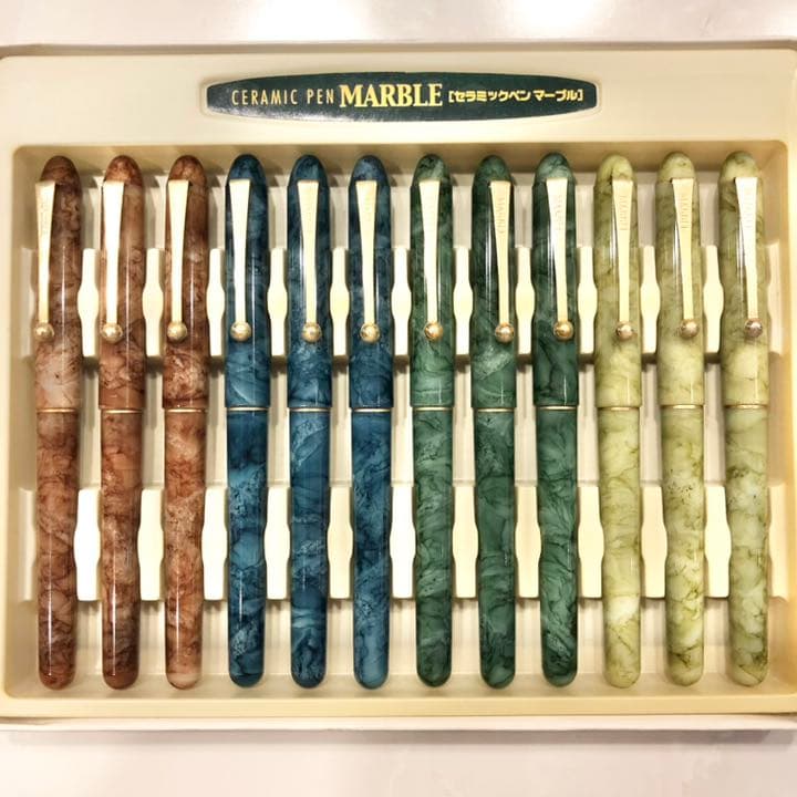 セラミックペン　マーブル　大理石柄　12本　Ceramic Pen Marble