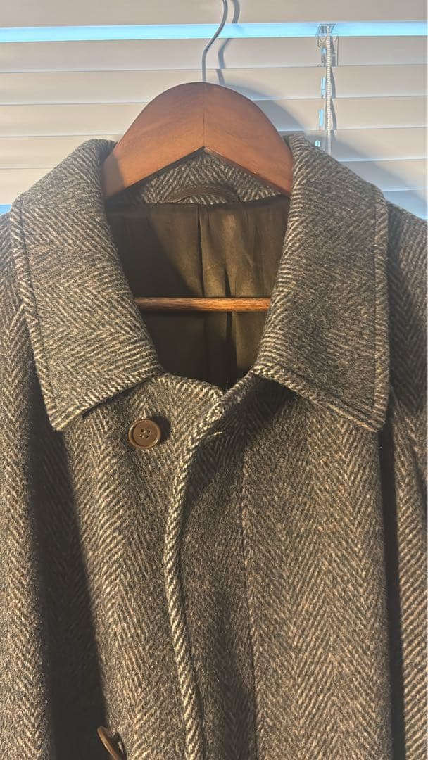 【イタリア製】ツイードヘリンボーンコート