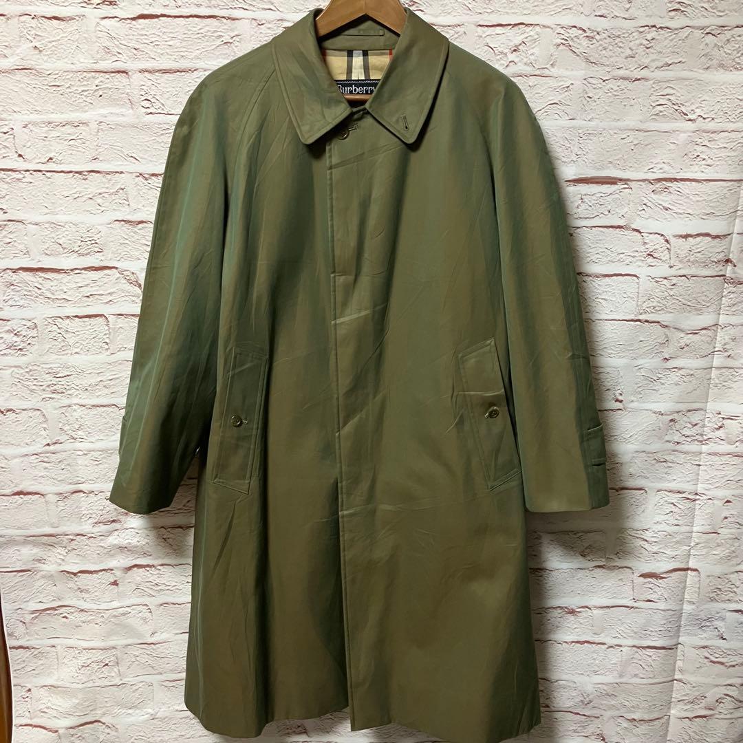 バーバリー ステンカラーコート 玉虫色 90s