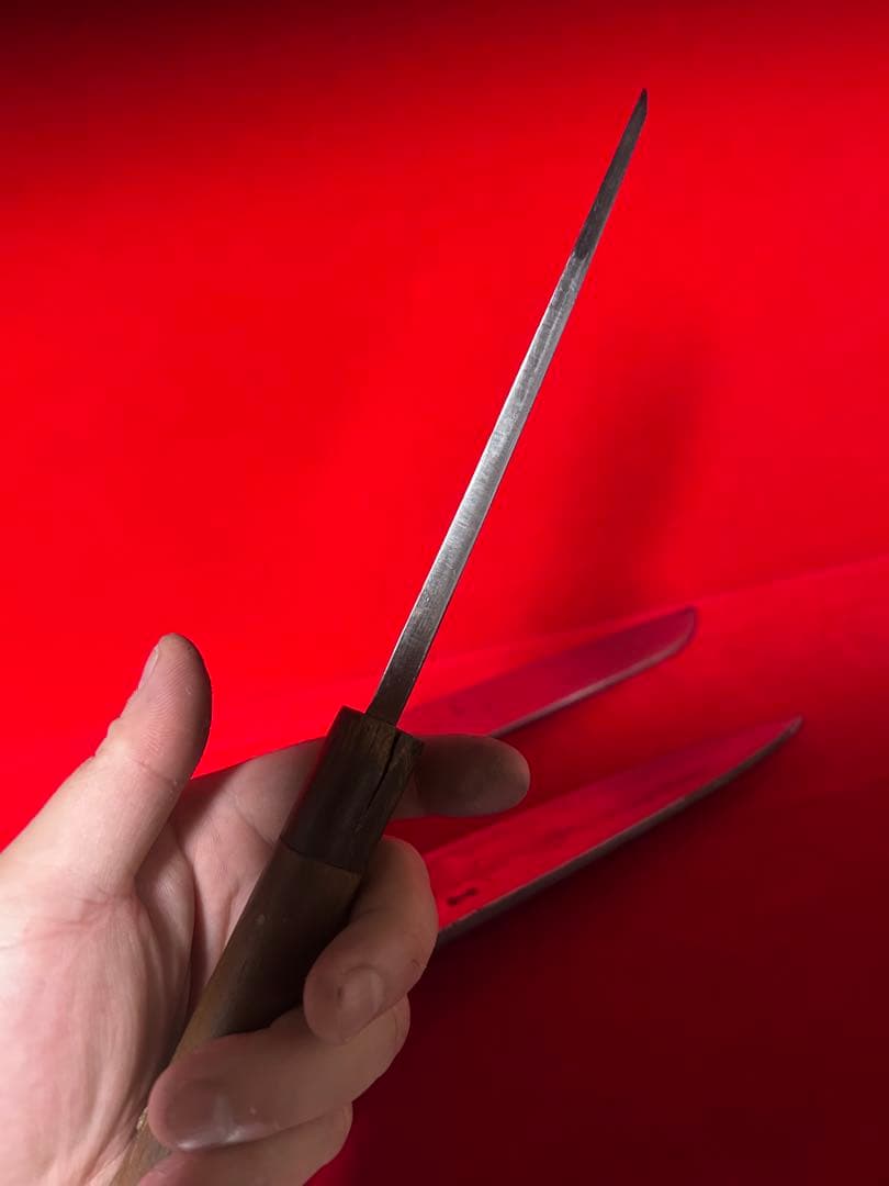 包丁　国行鍛錬　薄刃　身卸　青鋼　杉本　出刃　まとめて3本　中古品