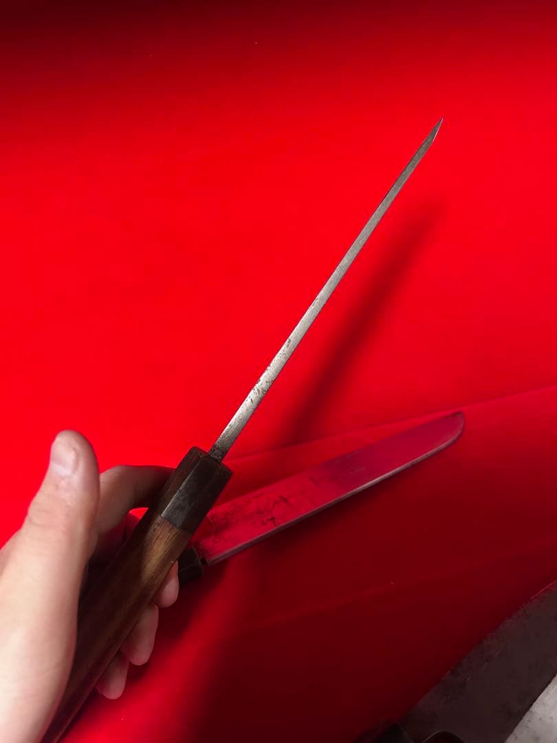 包丁　国行鍛錬　薄刃　身卸　青鋼　杉本　出刃　まとめて3本　中古品