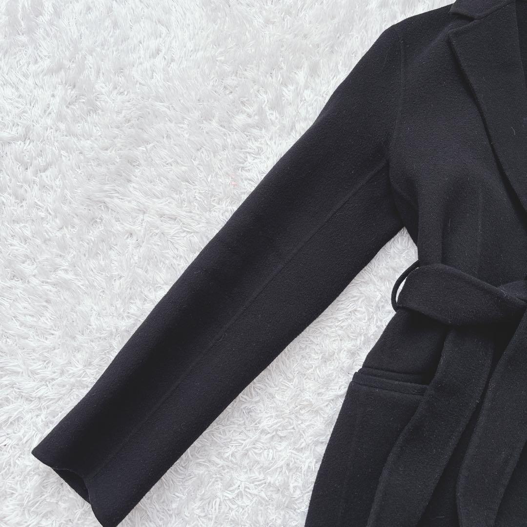 23AW セオリー カシミヤ混 ダブルフェイス ベルテッドリバーコート