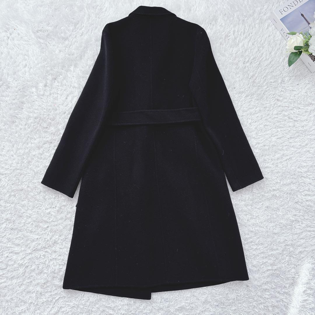 23AW セオリー カシミヤ混 ダブルフェイス ベルテッドリバーコート