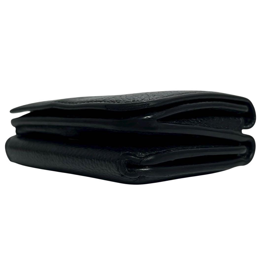 希少✨　バレンシアガ　三つ折り財布　ミニ財布　エブリデイ　レザー　ブラック　黒