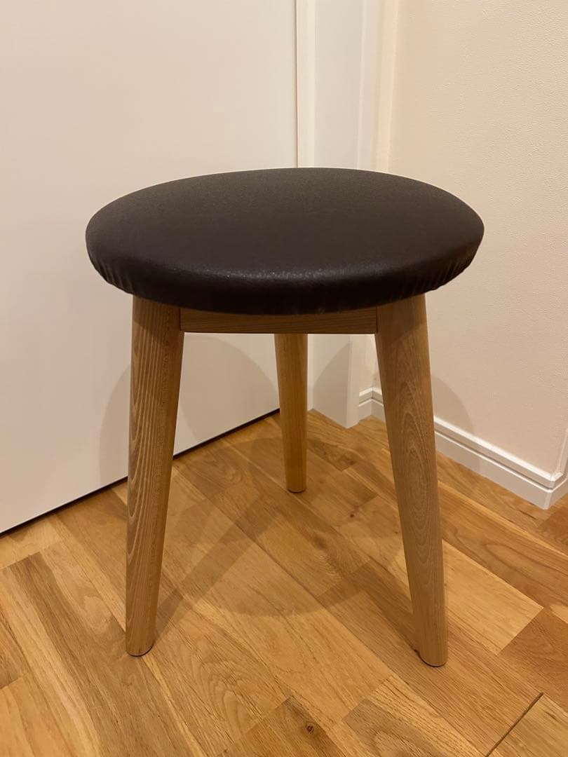 木製円形スツール ブラウン