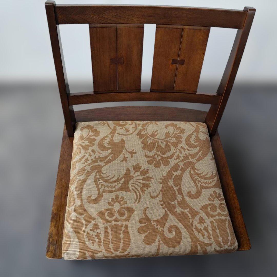 名古屋市内受渡限定 3脚セット カリモク ローチェア 張替済 レトロ 木製