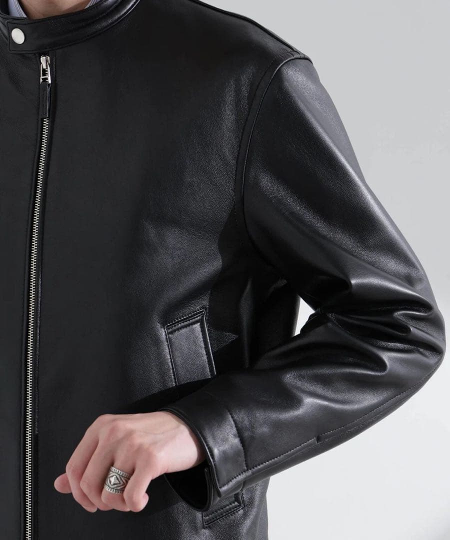 新品　ナノユニバース　ライトラムナッパシングルライダース　ジャケット　羊革