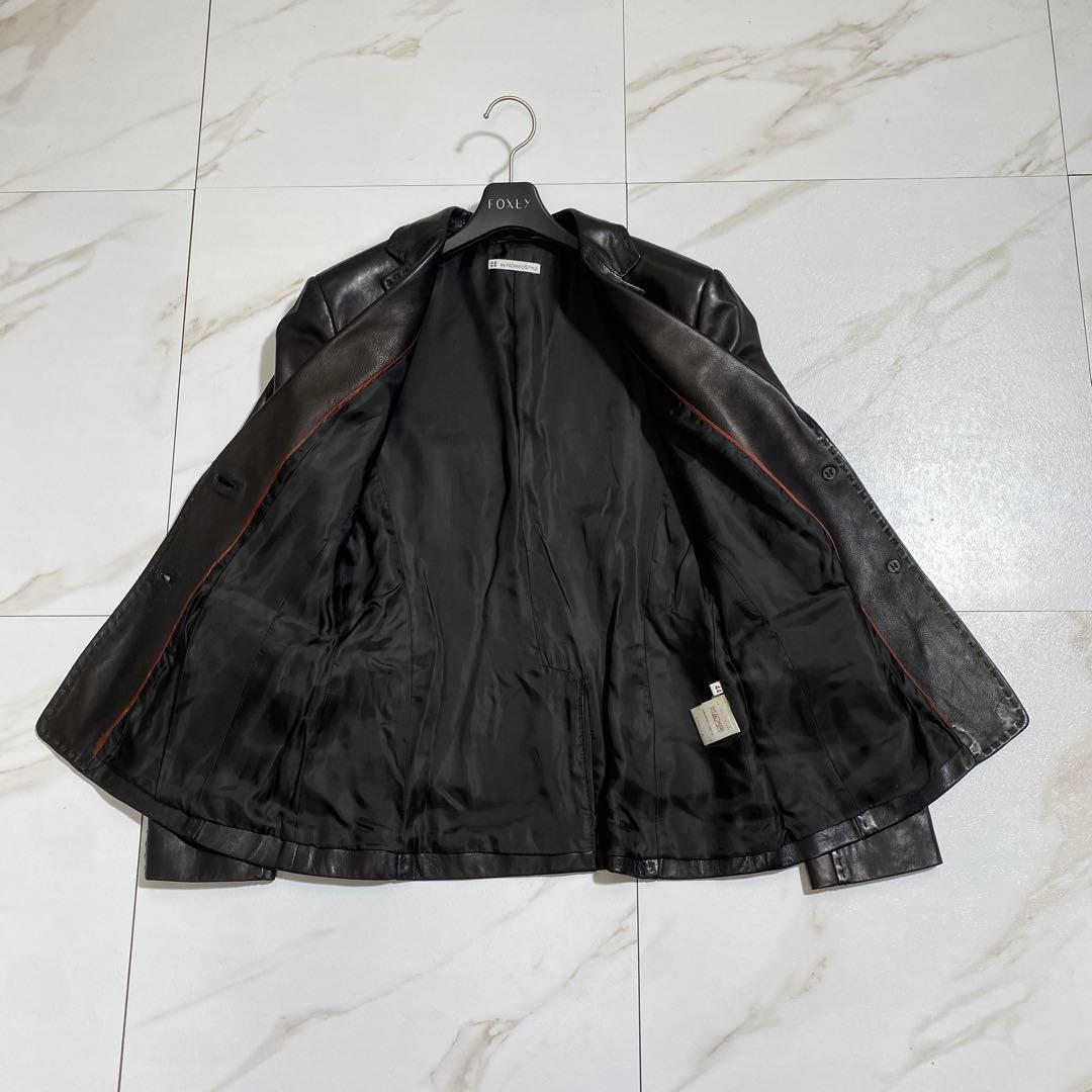 極美品♡ホメオスタイル イタリアンラムレザージャケット 最高級羊革 スティッチ