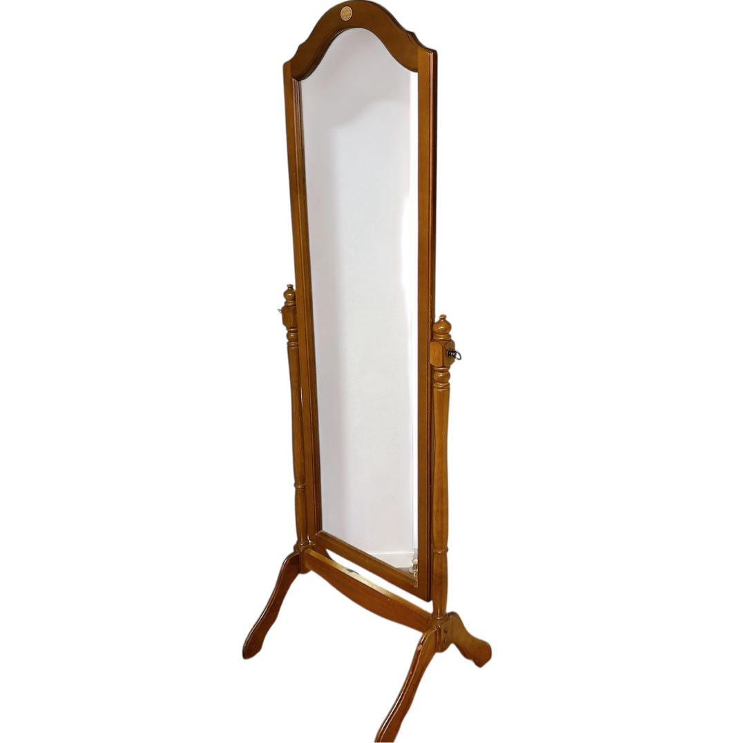 大型　特大　アンティーク 姿見 全身鏡 木製フレーム ブラウン　ヴィンテージ