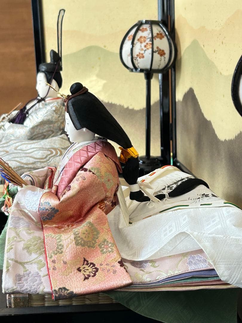 吉福 雛人形 親王飾り 平飾り 金屏風 美品