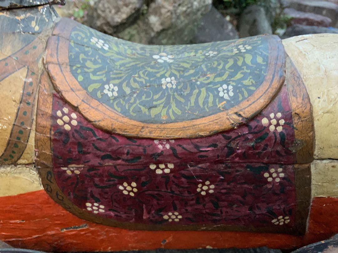 おもちゃの木馬　ヴィンテージ　アート　アンティーク風　古美術　インド　サーカス