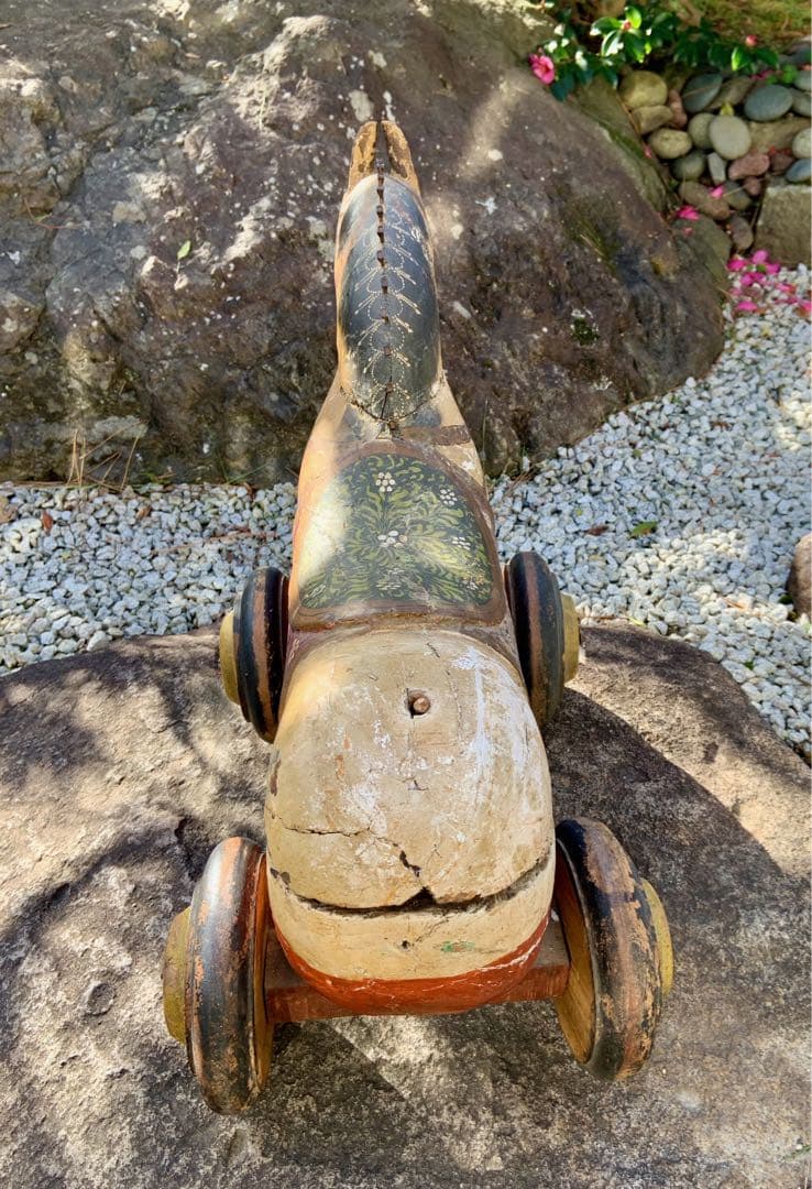 おもちゃの木馬　ヴィンテージ　アート　アンティーク風　古美術　インド　サーカス