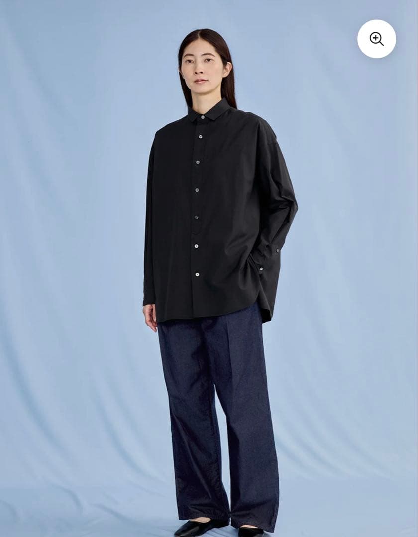 TICCA ライトデニムタックワイドパンツ　ネイビー　size①