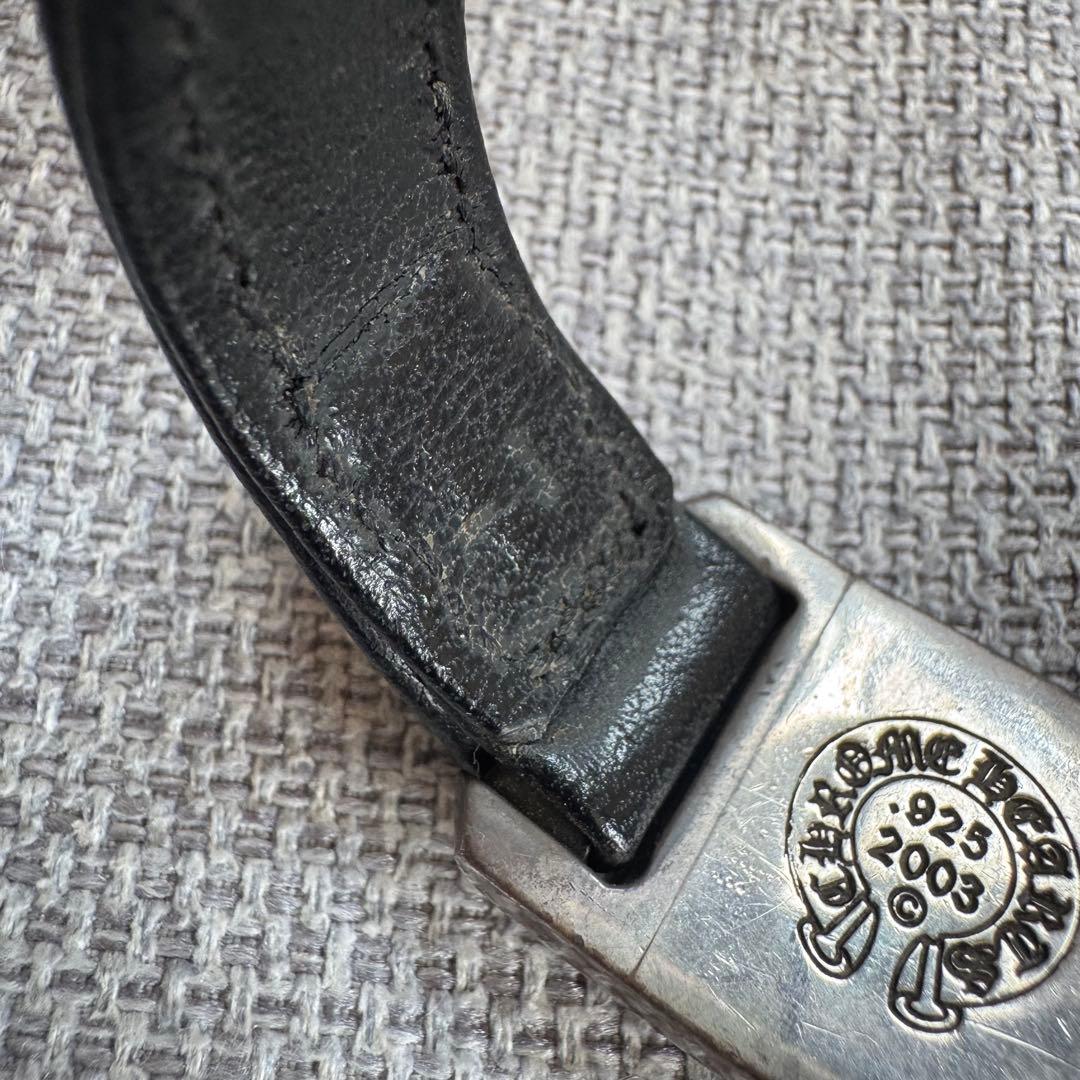 正規品◎Chrome Hearts◎クロムハーツ◎ブラックレザーブレス