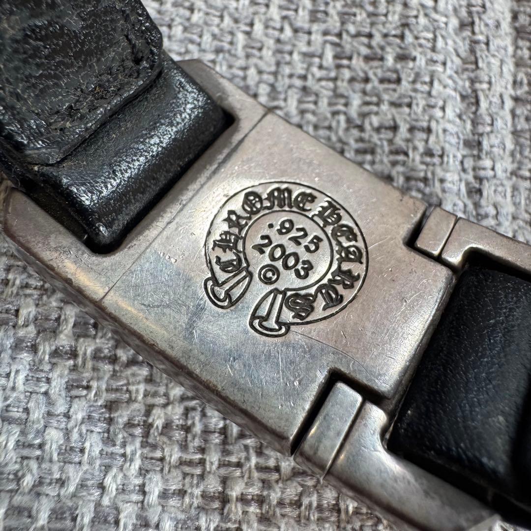 正規品◎Chrome Hearts◎クロムハーツ◎ブラックレザーブレス