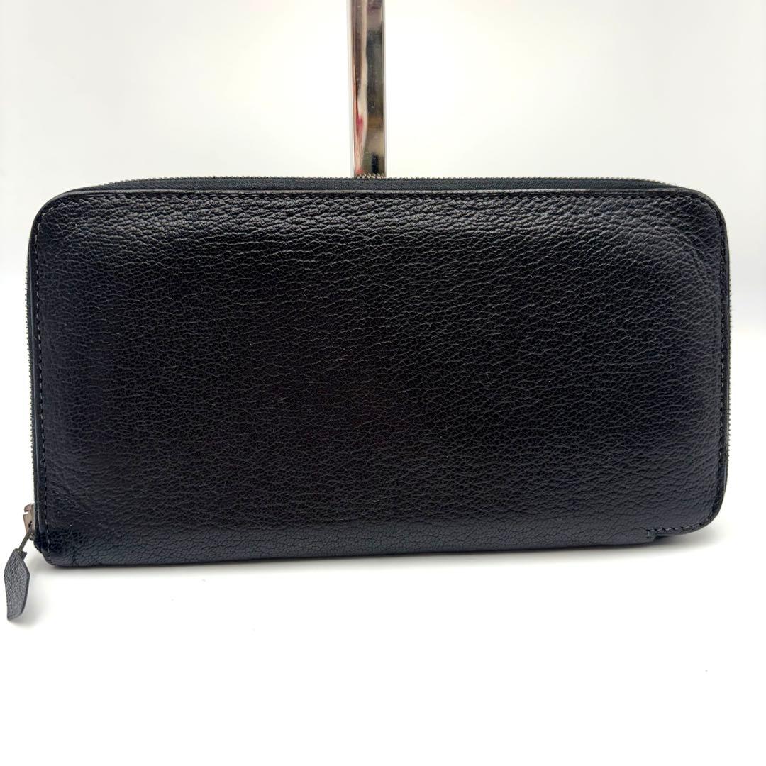 美品 HERMES エルメス オールレザー アザップロング ブラック