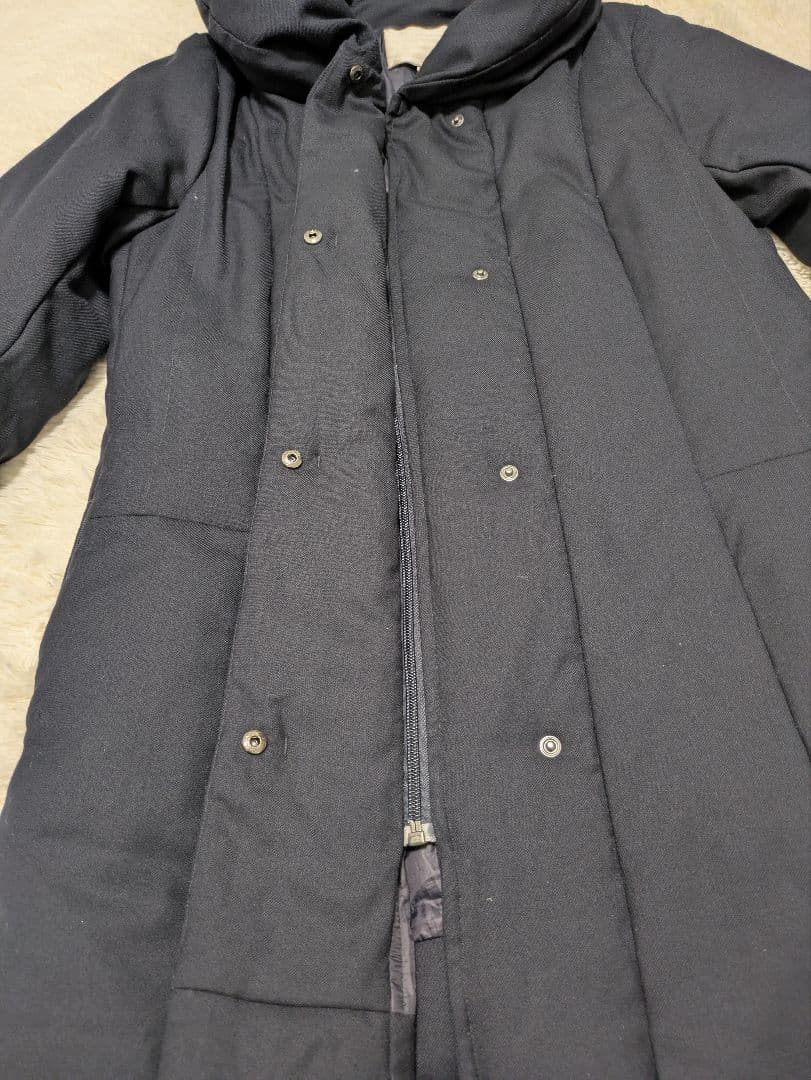 自由区 ショールカラーダウンコート ネイビー XL 女優襟 ジャケット