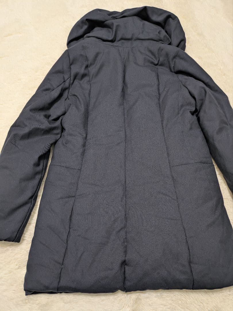 自由区 ショールカラーダウンコート ネイビー XL 女優襟 ジャケット