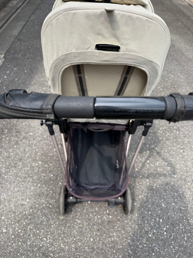 週末まで　メリオ　ベビーカー　ベージュ レインカバー　二人乗りシート付き