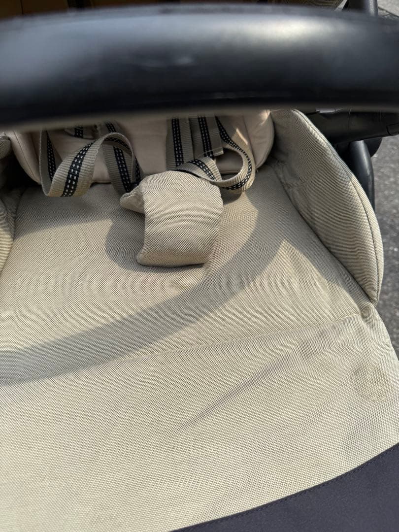 週末まで　メリオ　ベビーカー　ベージュ レインカバー　二人乗りシート付き