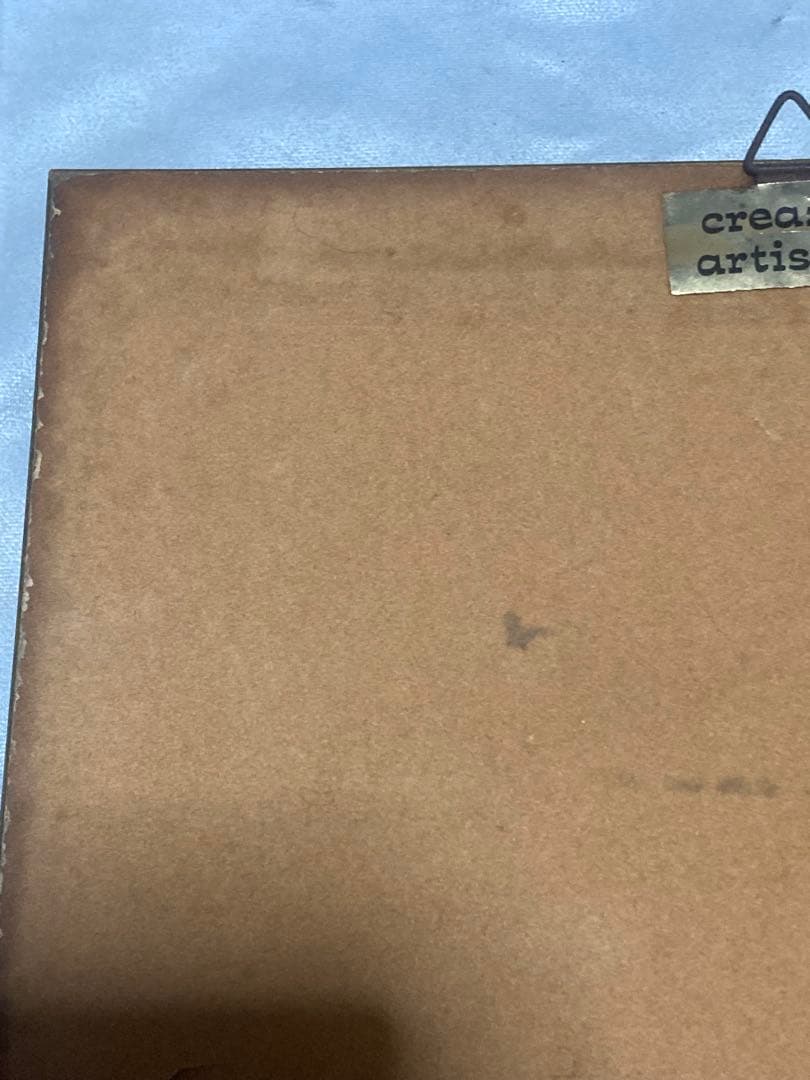 ジャンク品 刻印あり イタリア製 壁掛け 額装アート 詳細不明