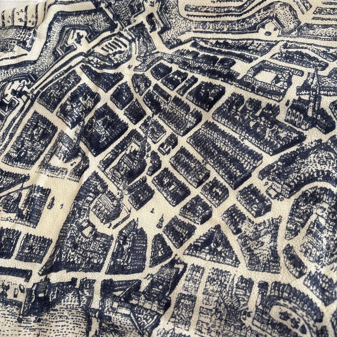 manipuri ウール&シルク　大判ストール　マニプリ　ハンブルク　古地図