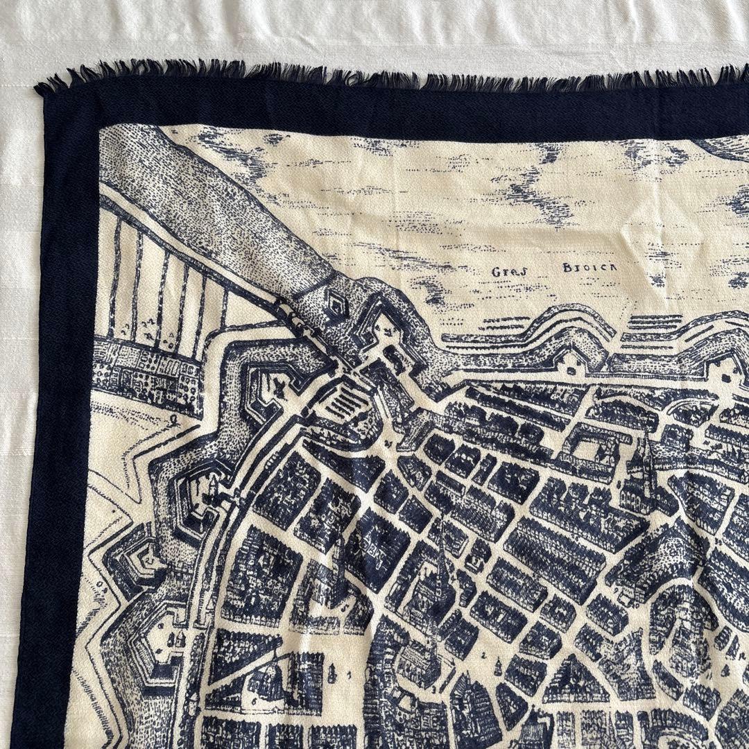 manipuri ウール&シルク　大判ストール　マニプリ　ハンブルク　古地図