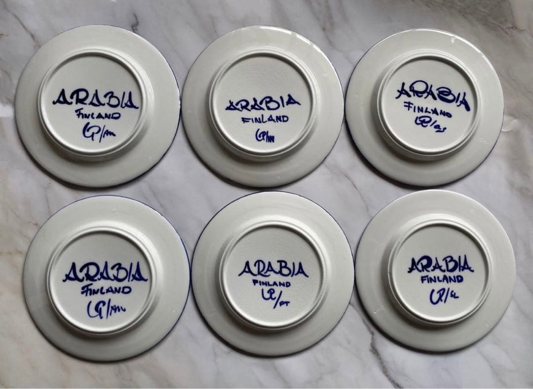 美品　アラビア　バレンシア19cmプレート6枚セット ヴィンテージ ARABIA