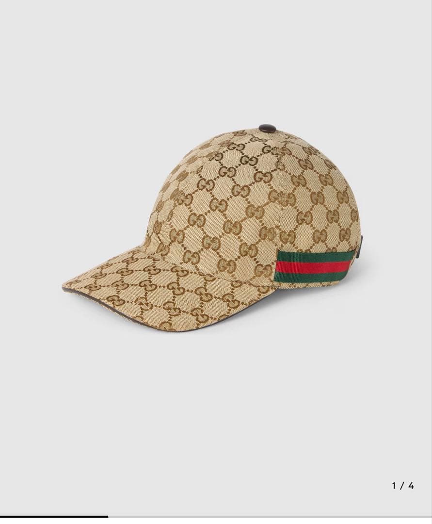 N*様 GUCCI ウェブ ストライプ付き GGキャンバス ベースボールキャップ